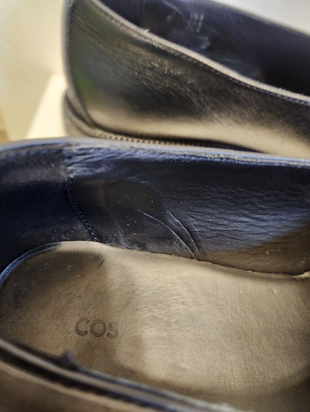 COS Black Square Toe Chunky Leather Shoes Sz.9/39 Ret.$189 Made in Portugal - Picture 6 of 10
